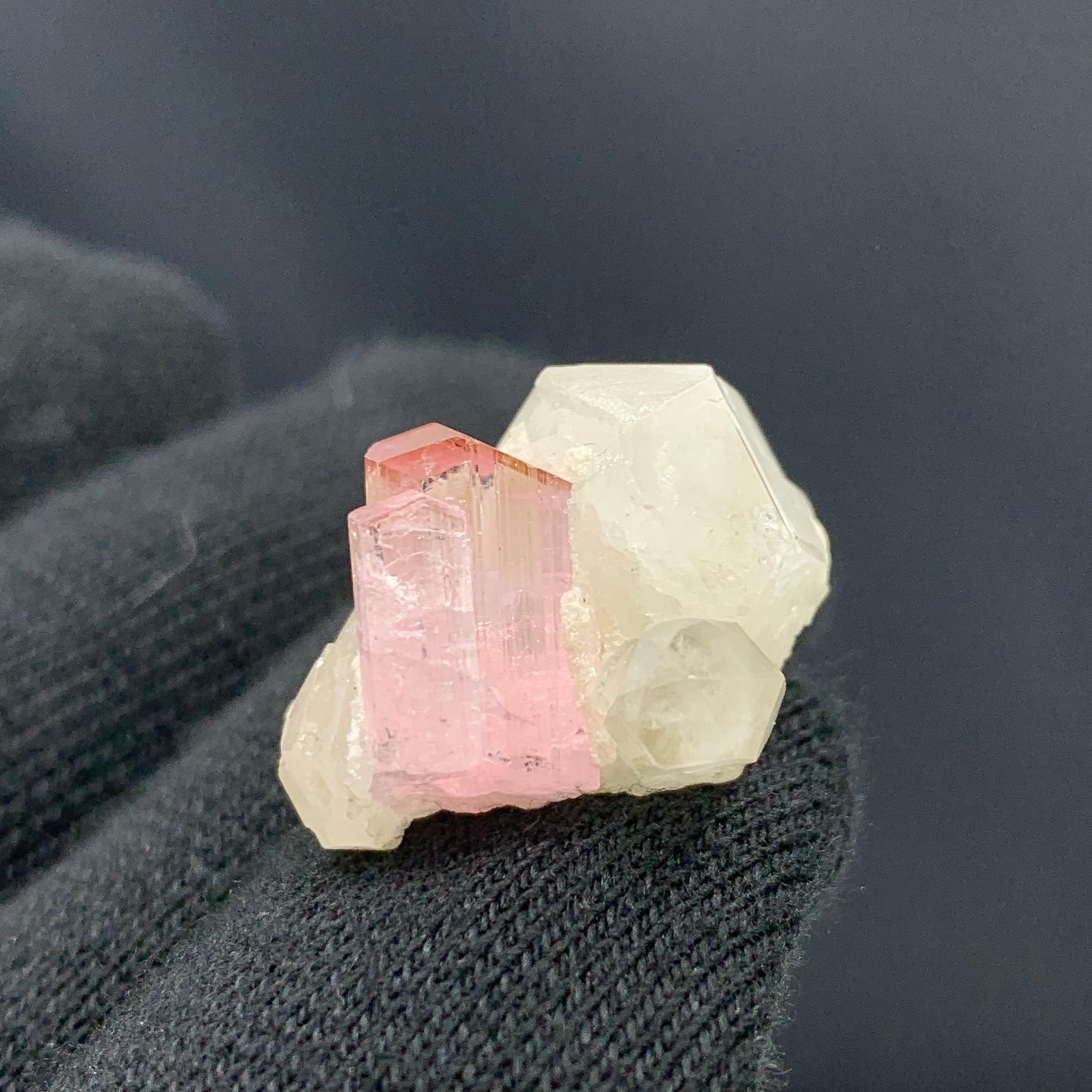 Spécimen de tourmaline rose taillée en 35 carats avec quartz de Kunar, Afghanistan  en vente 8