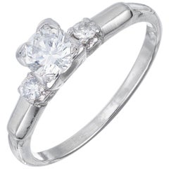 .35 Carat Diamond Art Deco Platinum Three-Stone Engagement Ring
