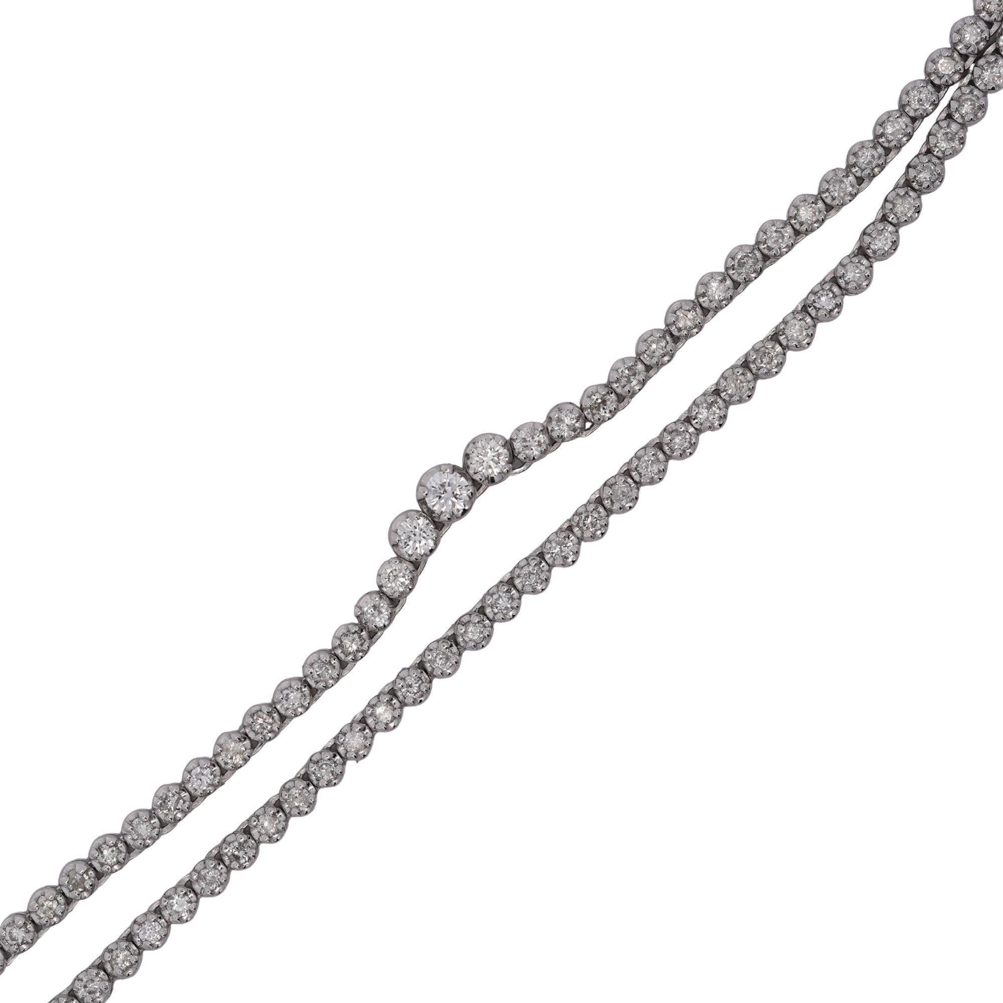 Collana Tennis graduata con diamanti da 3,5 carati in vendita 1