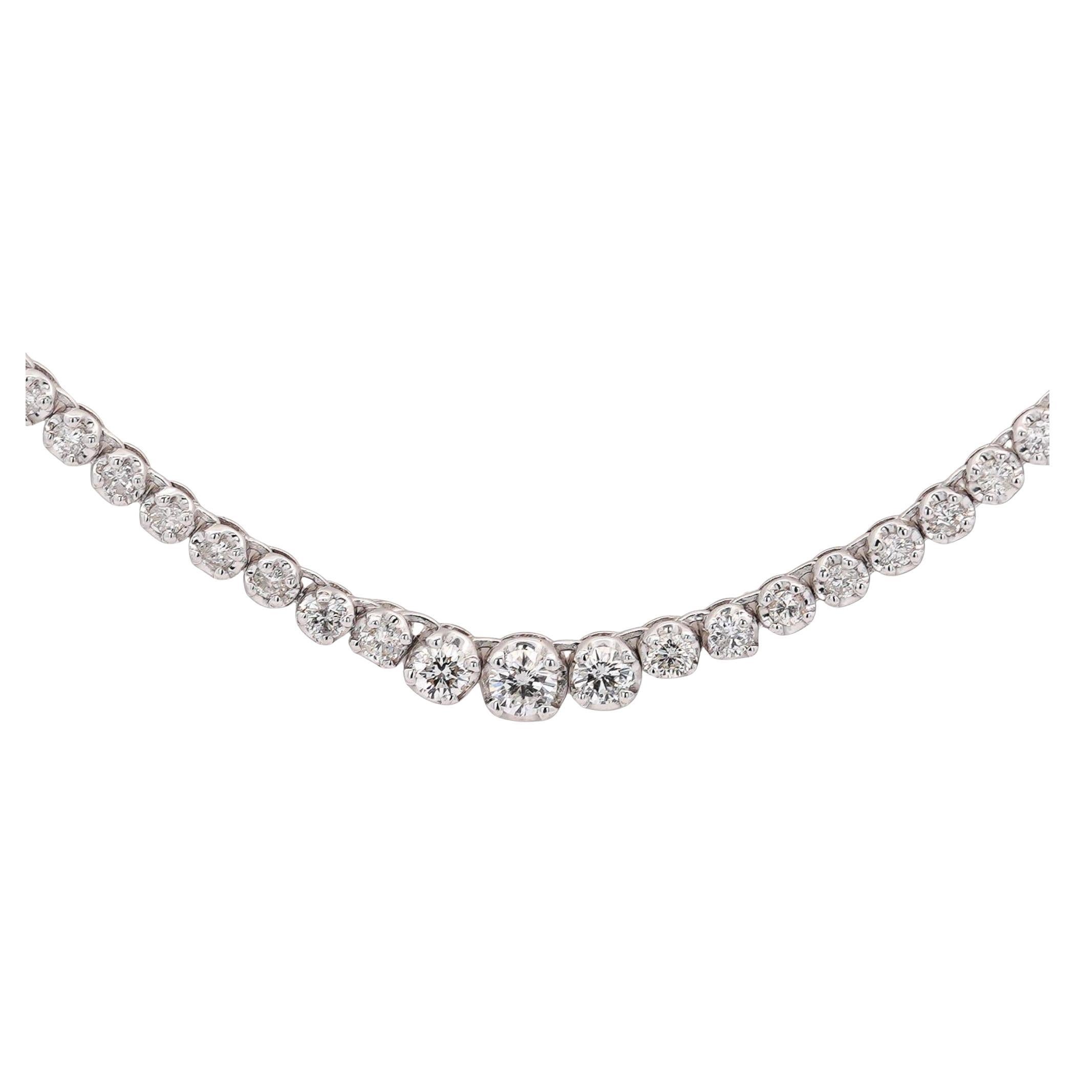 Collier de tennis gradué Cupcake à diamants de 3,5 carats
