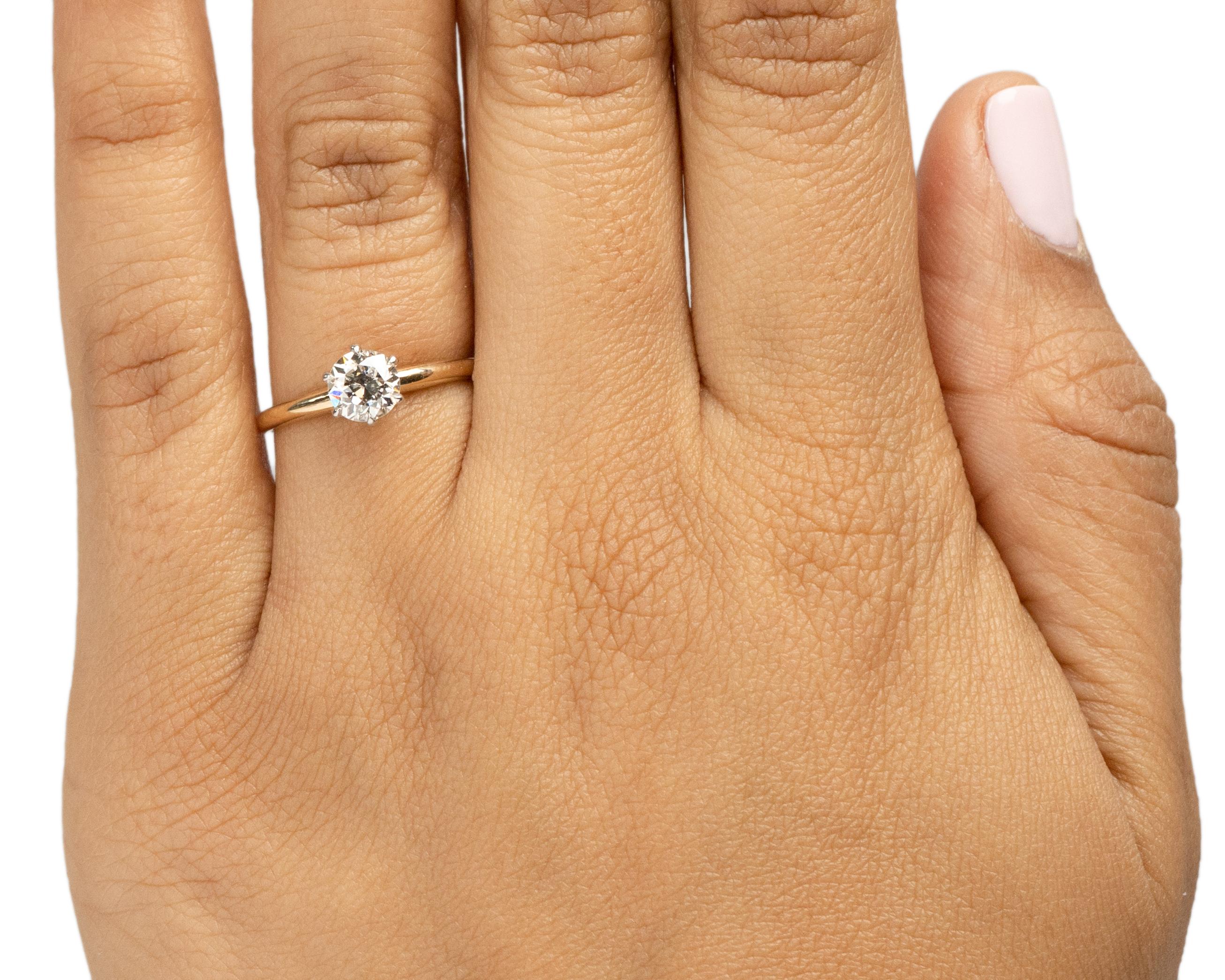 Old European Cut .35 Carat Diamond Engagement Ring For Sale