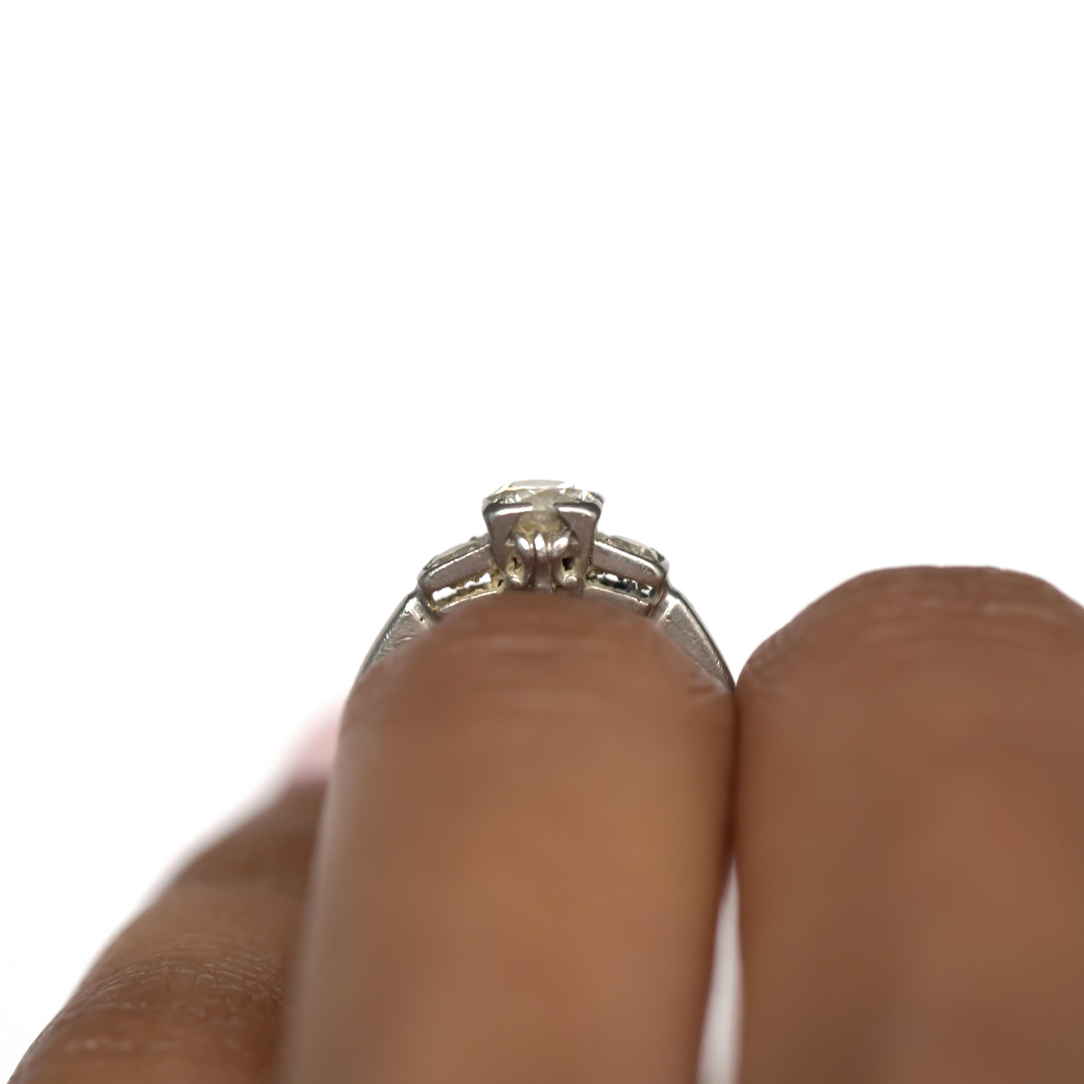 Women's or Men's .35 Carat Diamond Platinum Engagement Ring For Sale