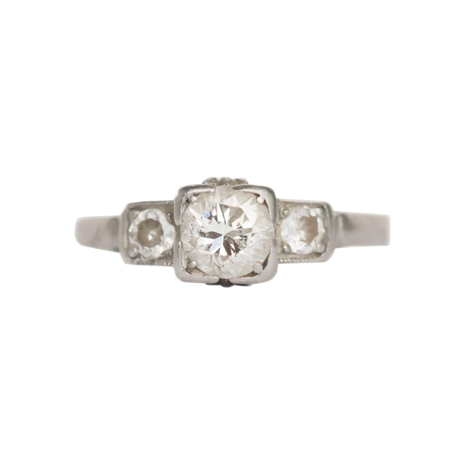 Bague de fiançailles en platine avec diamants de 0,35 carat