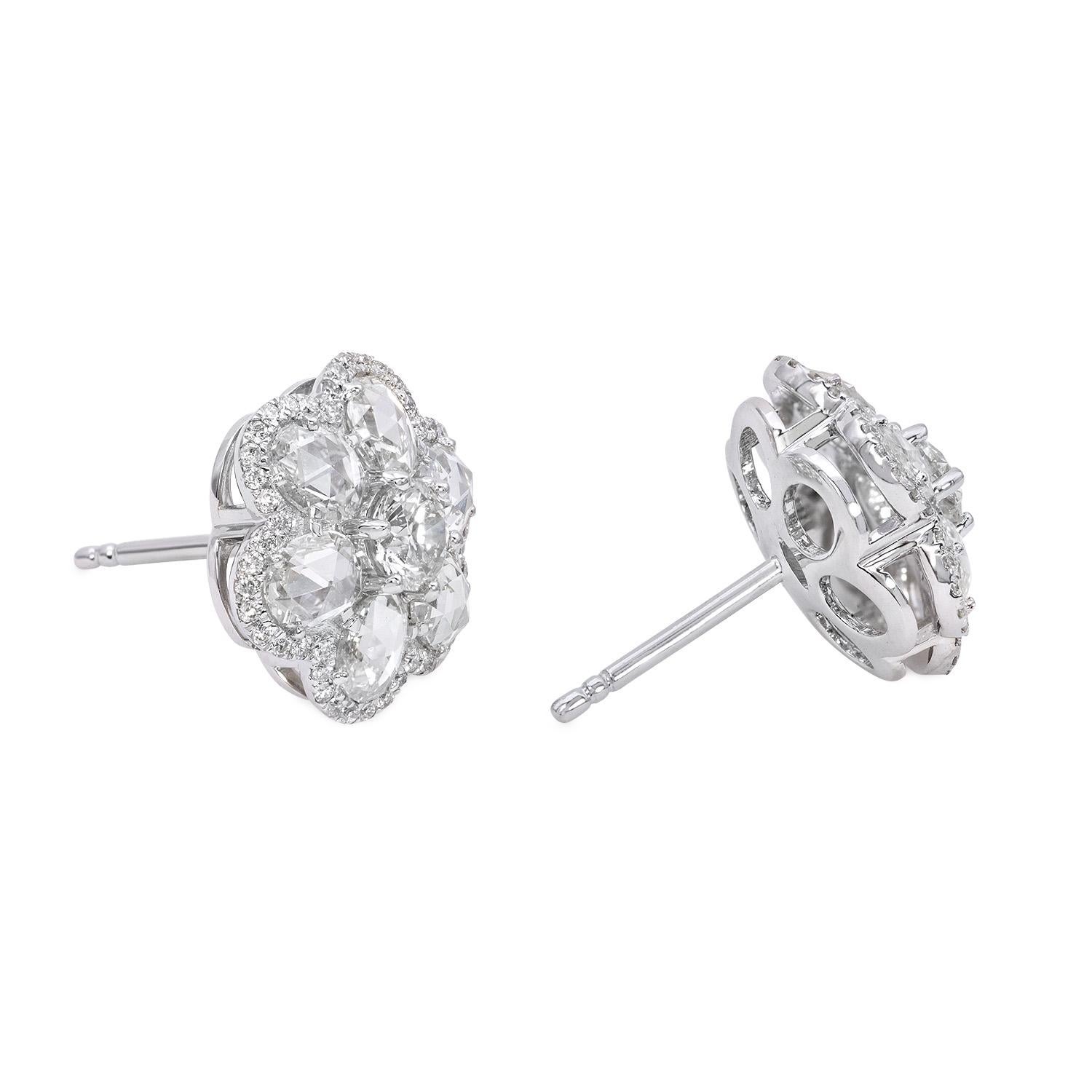 A WhiteRose collection top seller, the Venetian Earrings feature a 0.15 carat round brilliant diamond centered around six rose cut diamonds. The Venetian Earrings can be paired with our Venetian Pendant or Ring.

Rose Cut Diamonds
Shape Pear shaped