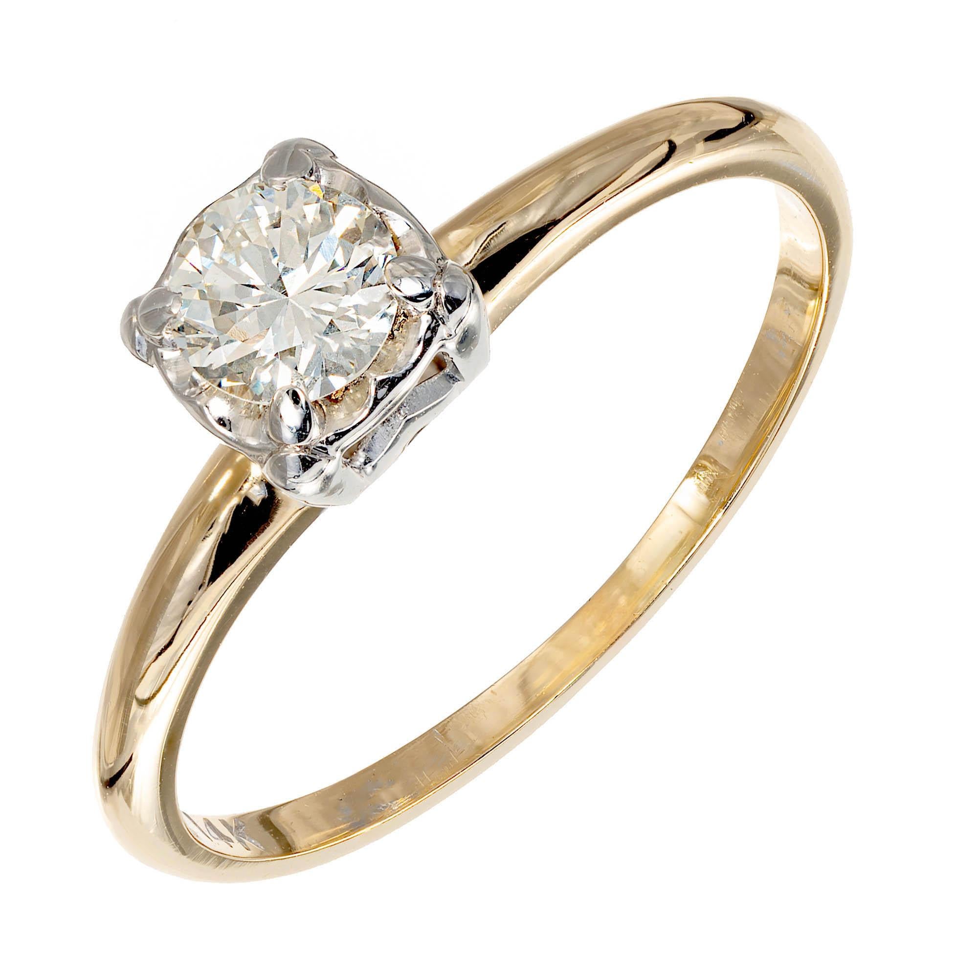.35 Carat Diamond Yellow White Gold Engagement Ring For Sale