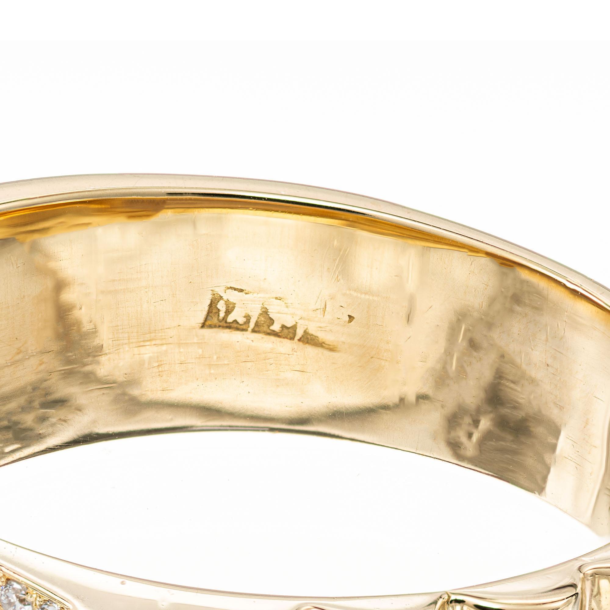 0,35 Karat Diamant Gelb-Weißgold Herrenring im Rolex-Stil im Zustand „Gut“ in Stamford, CT