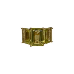 35 Carat Emerald Cut Lemmon Citrine Cocktail Ring