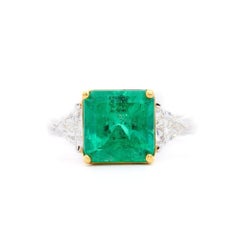 3.5 Carat Emerald 
Diamond Three Stone Engagement Ring