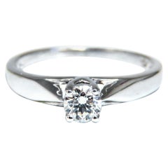 Bague traditionnelle prime en or blanc 14 carats avec diamants ronds naturels de 0,35 carat