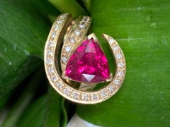 3.5 Carat Rubellite 14 Karat Yellow Gold Ring - Size 7 1/2