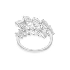 3,5 quilates SI Claridad HI Color Anillo ovalado de diamantes pera Joyas de oro blanco de 14 quilates