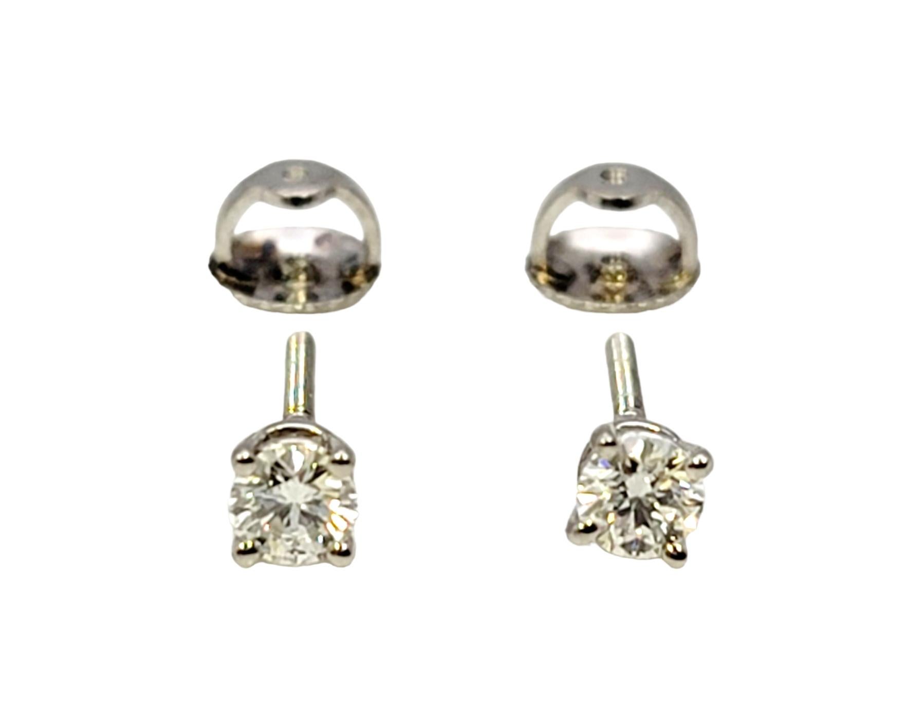 .35 Carat Tiffany & Co. Round Brilliant Solitaire Diamond Platinum Stud Earrings 1