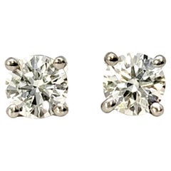 .35 Carat Tiffany & Co. Round Brilliant Solitaire Diamond Platinum Stud Earrings