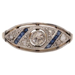 Vintage .35 Carat Total Weight Art Deco Diamond 14 Karat Yellow Gold Engagement Ring