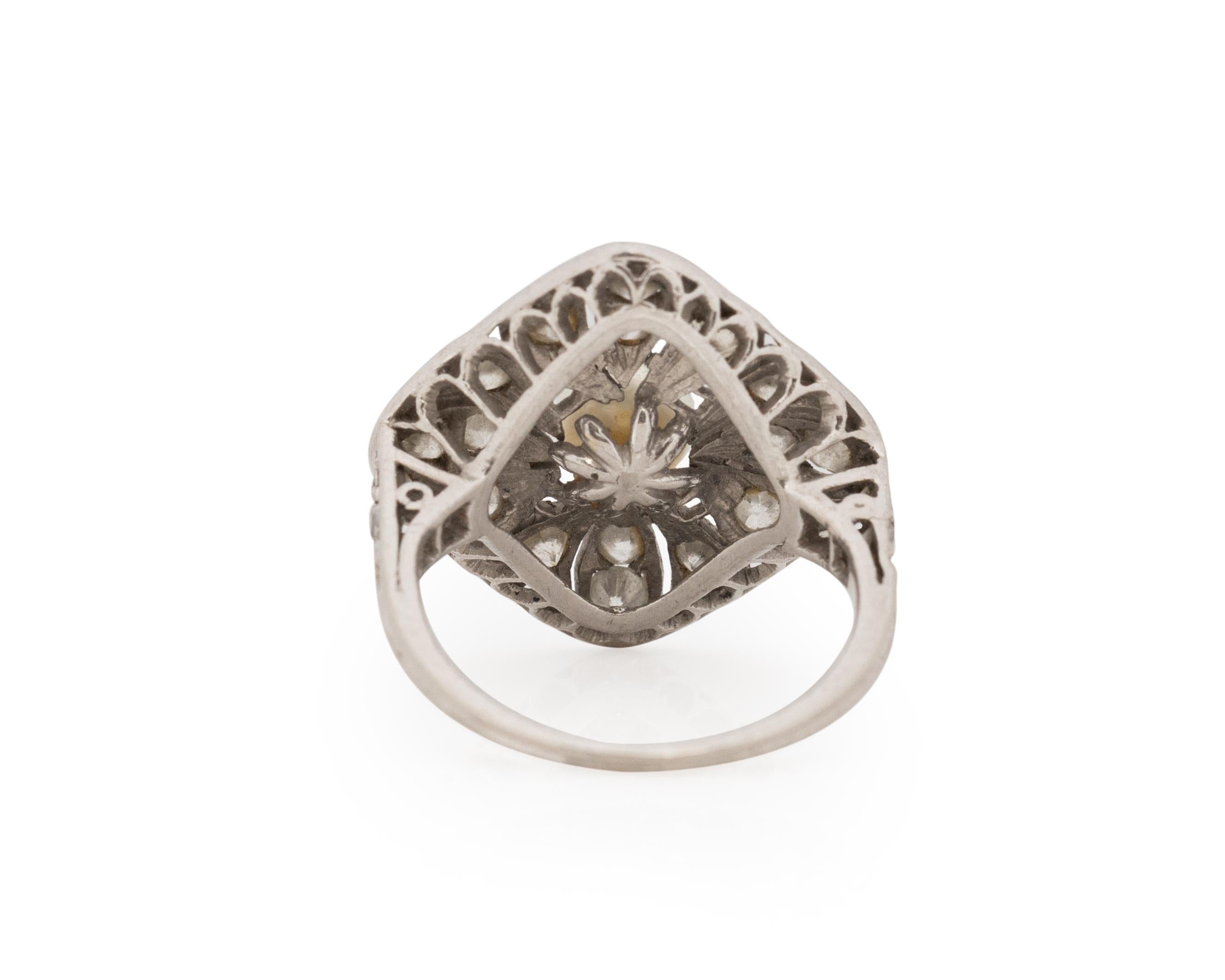 .35 Carat Total Weight Art Deco Diamond Platinum Engagement Ring In Good Condition For Sale In Atlanta, GA
