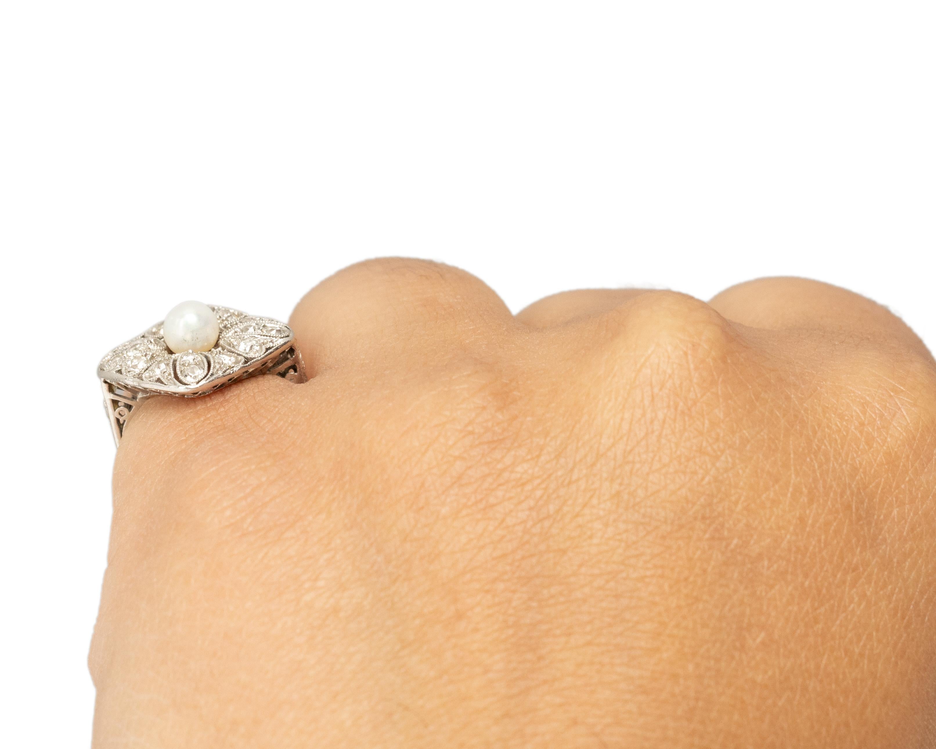 .35 Carat Total Weight Art Deco Diamond Platinum Engagement Ring For Sale 1