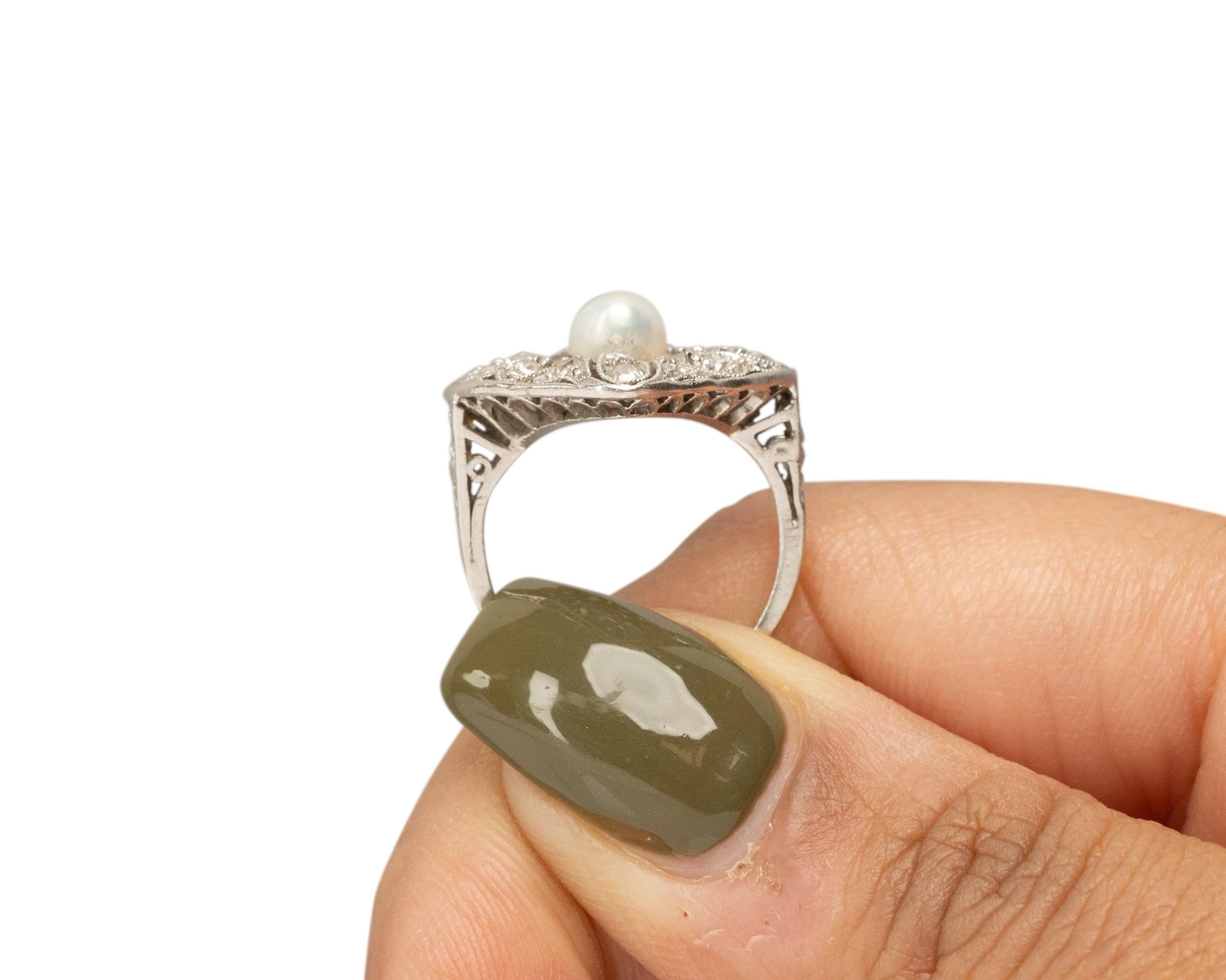 .35 Carat Total Weight Art Deco Diamond Platinum Engagement Ring For Sale 3