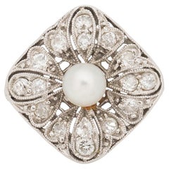 Verlobungsring, .35 Karat Gesamtgewicht Art Deco Diamant Platin