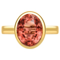 3.5 Carat Tourmaline 14 Karat Yellow Gold Ring