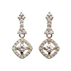 .35 Carat Diamond Yellow Gold Earrings