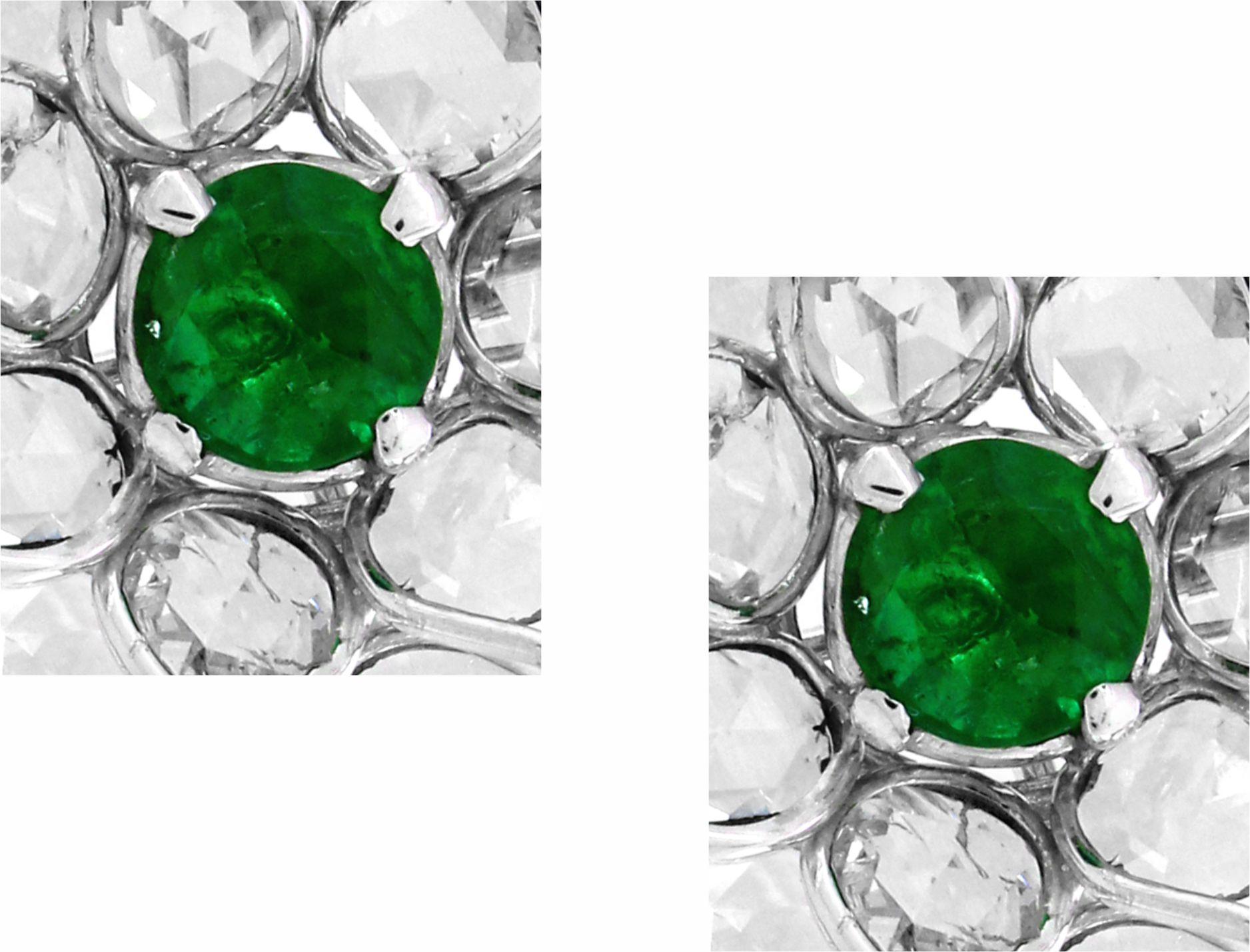 3,5 Karat Diamant-Rosenschliff-Ohrringe im Zustand „Neu“ im Angebot in New York, NY