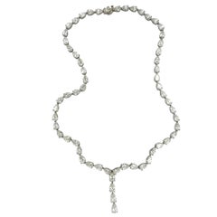 35 Carats Pear Shaped Diamond Lariat Necklace
