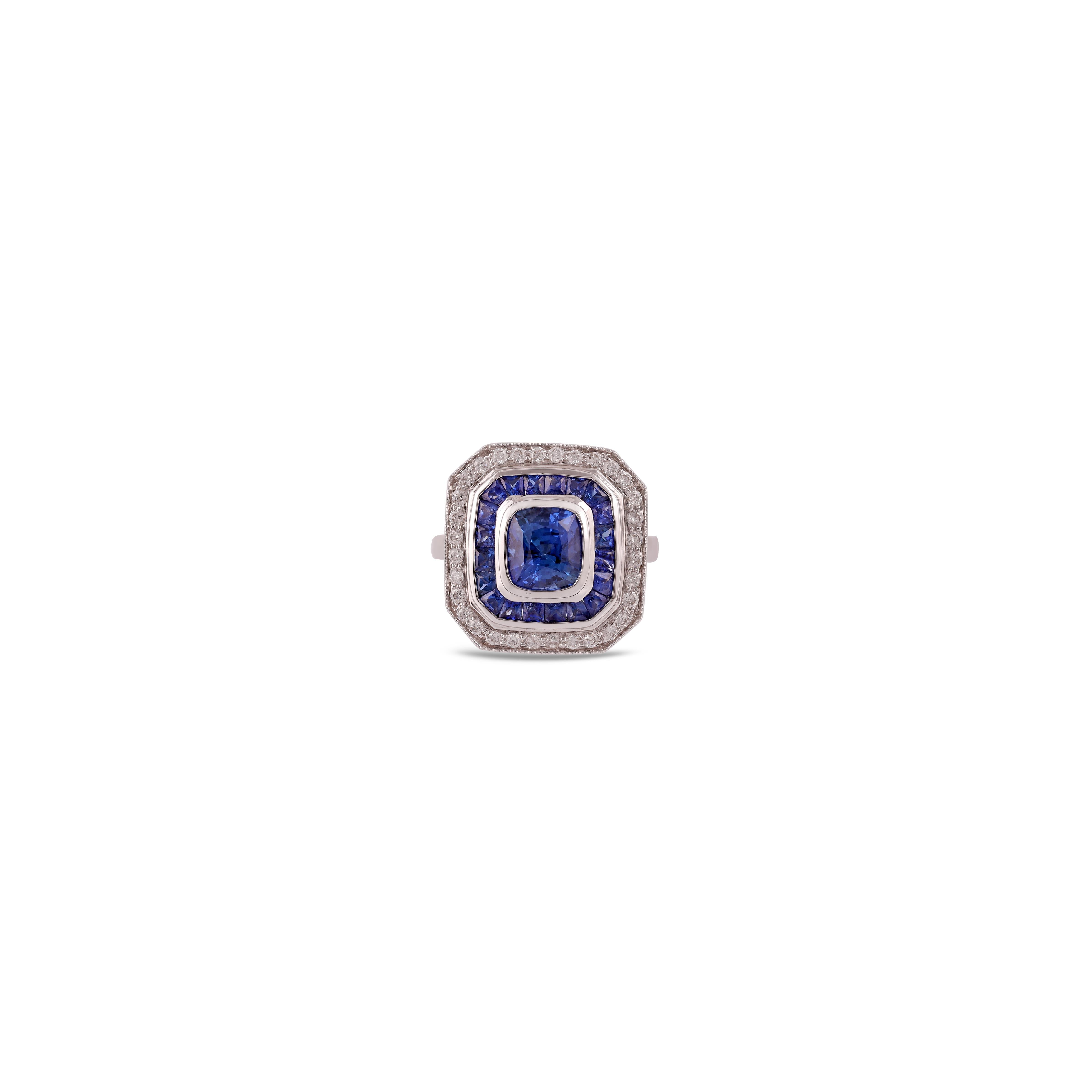 Sapphire = 3.5 Carat
Diamonds = 0.75 Carats
Metal: 18K Gold
Ring Size: 7.5* US
*It can be resized complimentary
