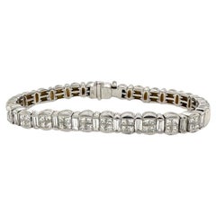 3,5 Karat unsichtbar gefasstes Diamantarmband aus 18 Karat Weißgold