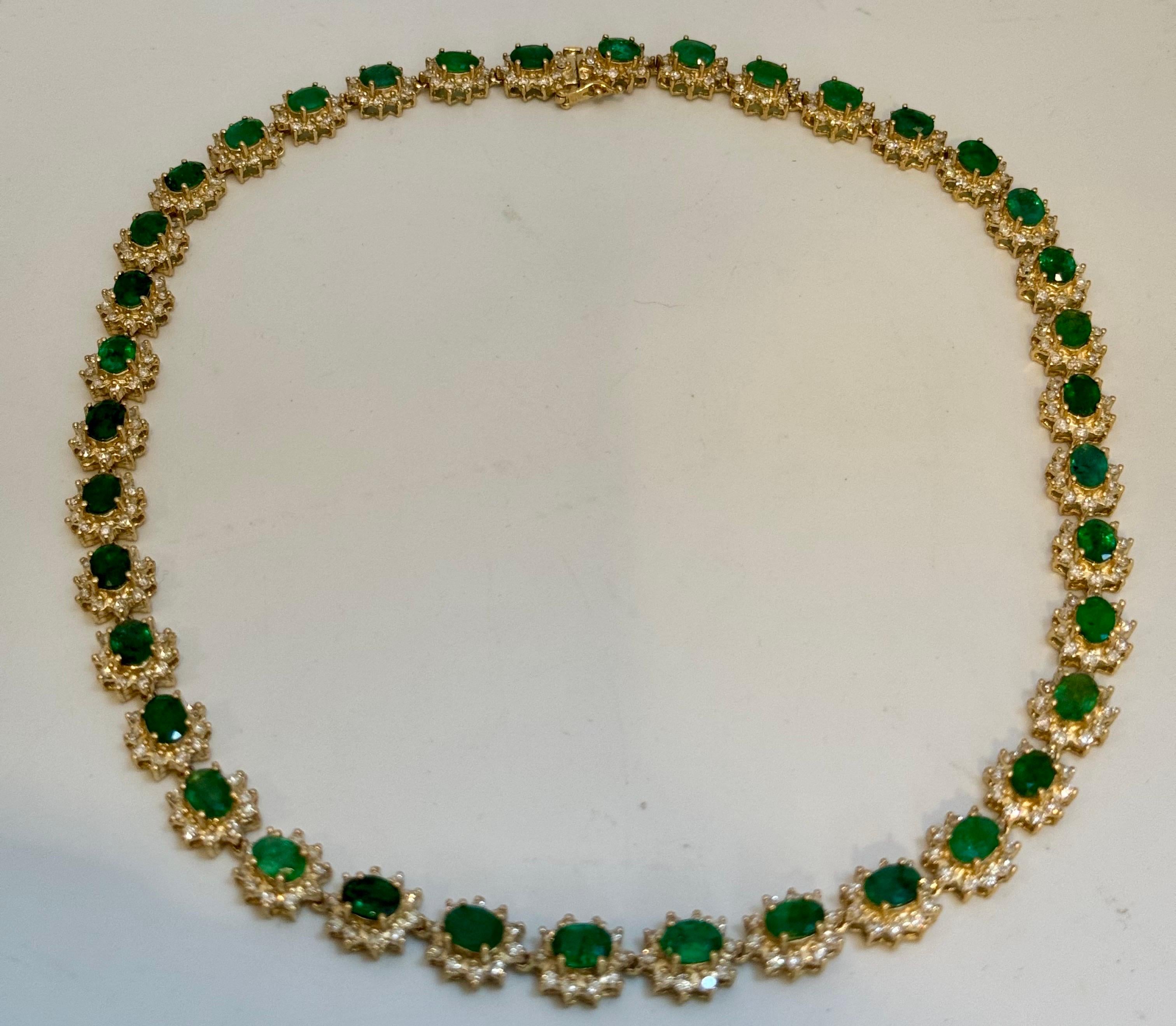 35 Karat Oval geformter natürlicher sambischer Smaragd & 20 Karat Diamant-Halskette, 17 Zoll im Angebot 10