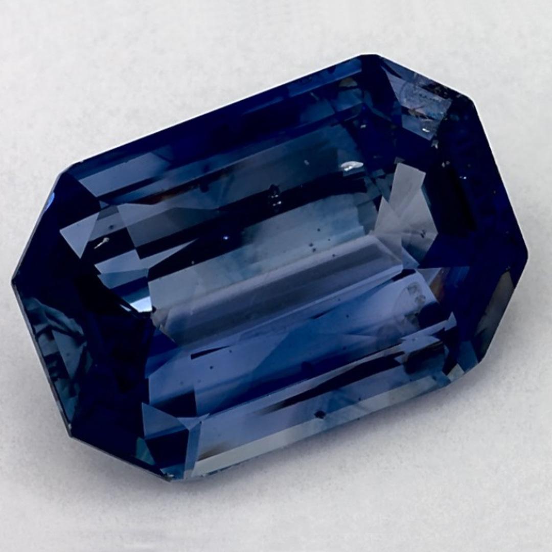 Taille octogone Pierre précieuse taille octogonale saphir bleu 3,5 carats en vente