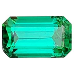 3.5 Cts Greenish Blue Emerald Cut Tourmaline Gemstone for Ring Jewellery 11mm