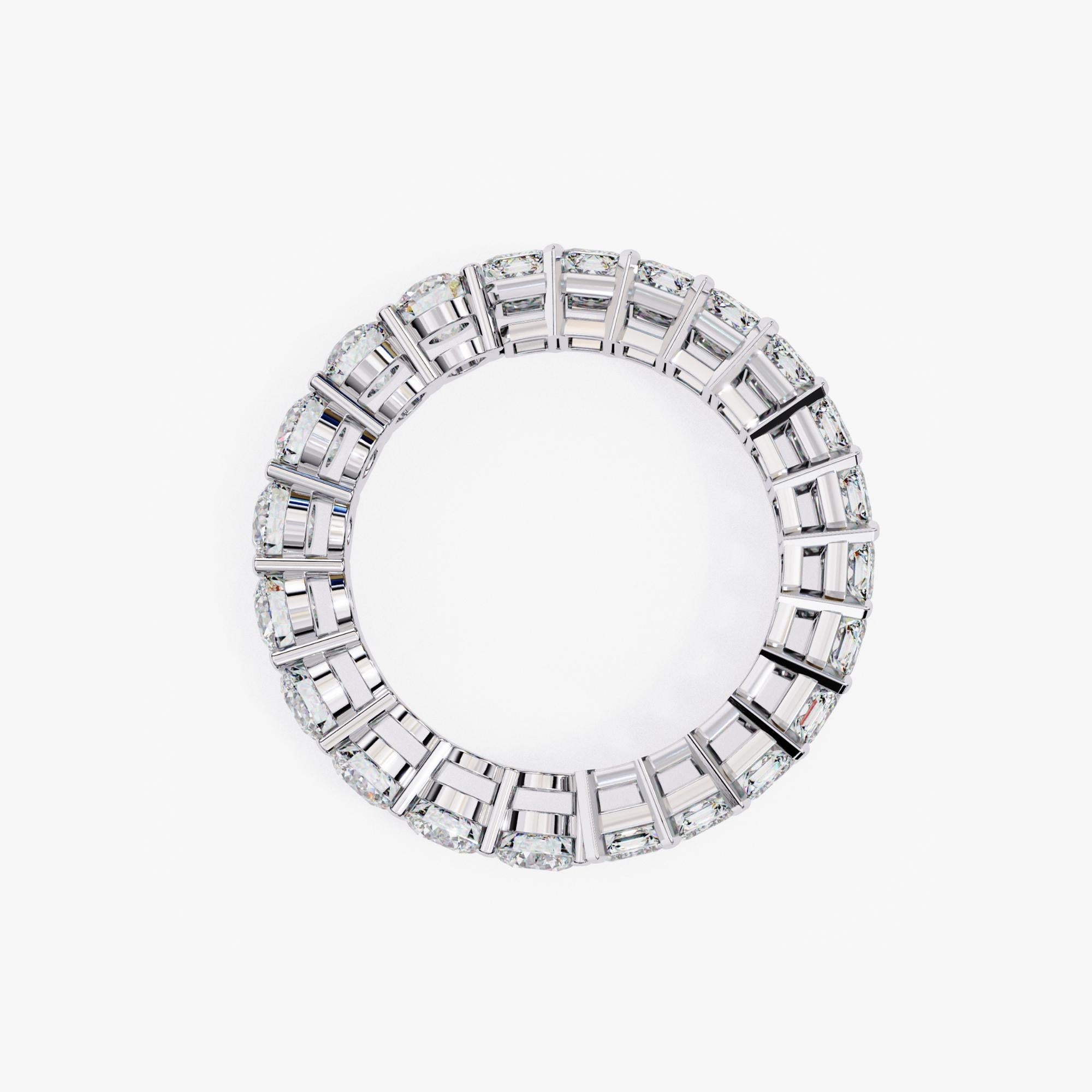 Eternity-Ring, 3,5 Karat Smaragd und runder Diamant, 14 Karat Solild Gold im Zustand „Neu“ im Angebot in New York, NY