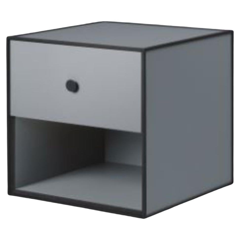35 Dark Grey Frame Box with 1 Drawer by Lassen For Sale