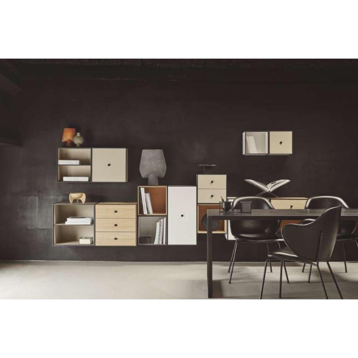 Contemporary 35 Dark Grey Frame Sideboard with 2 Drawers by Lassen For Sale