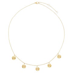 Collar de eslabones de oro amarillo de 14K con diamantes de 0,25 ct en total