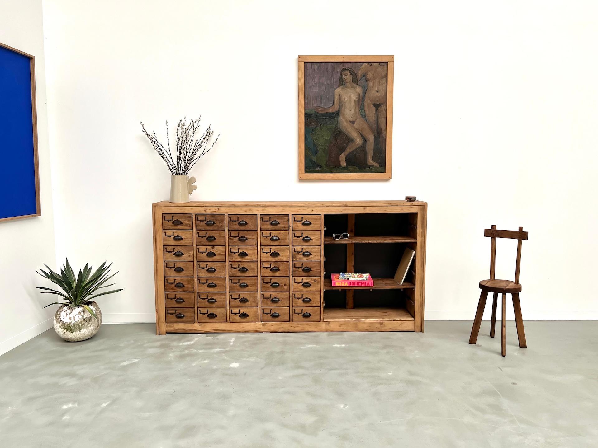 French Provincial 35 drawers craft cabinet, Circa 1950 For Sale