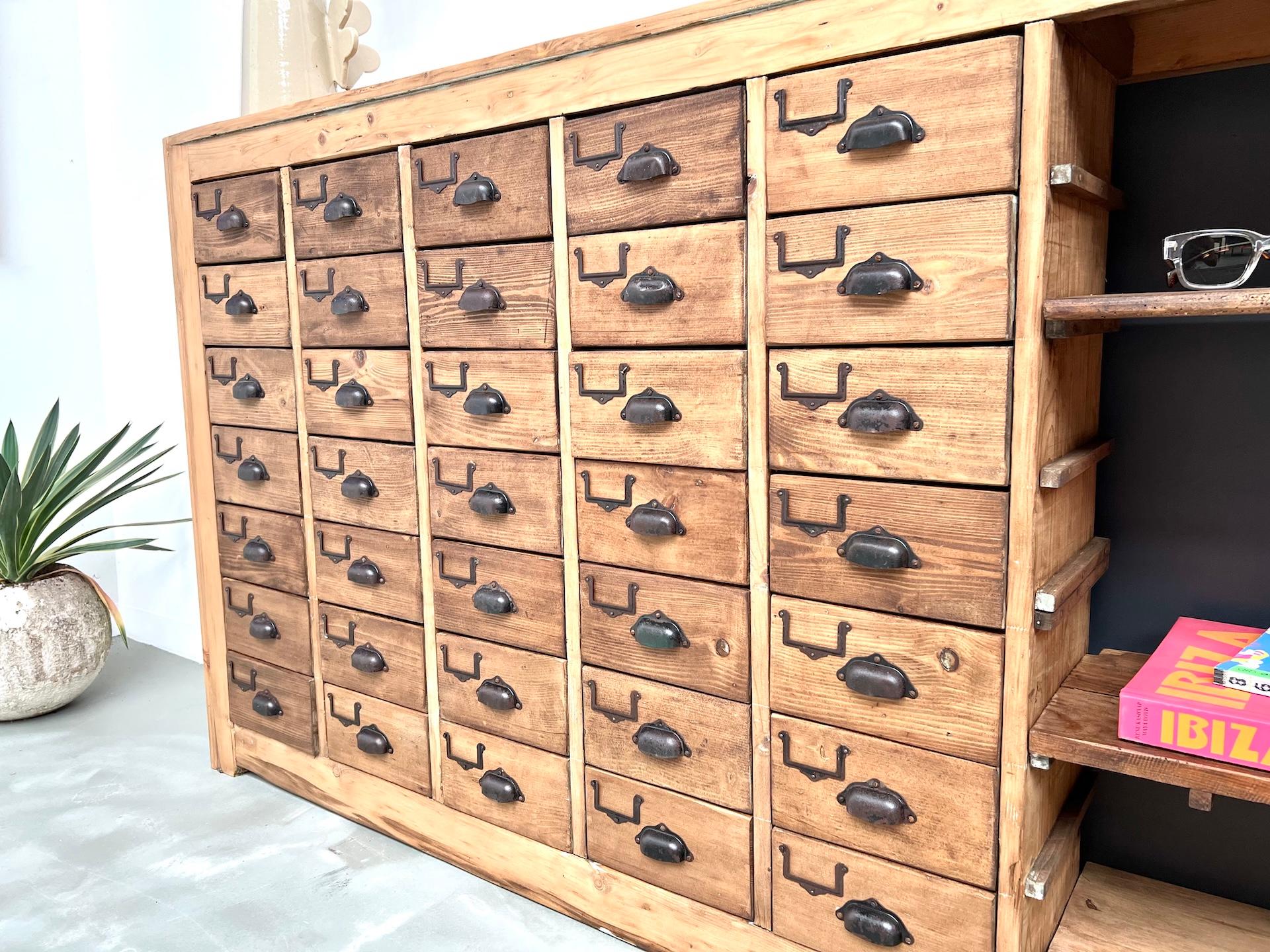 Mid-20th Century 35 drawers craft cabinet, Circa 1950 For Sale