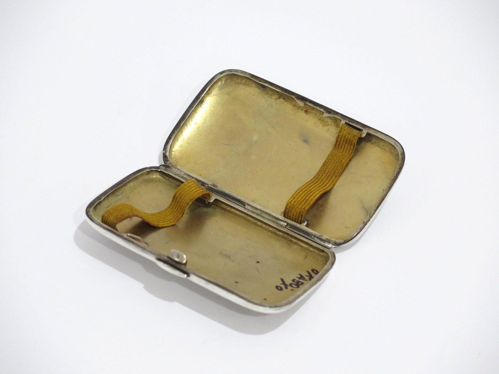 20th Century European Silver Alfred Antique Rhombus Pattern Cigarette Case/Box