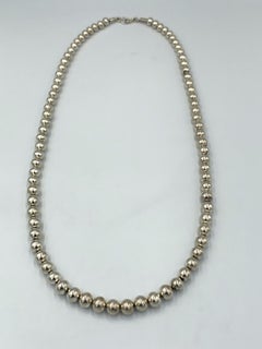 35” Navajo Pearl Sterling Silver Necklace by Danny Jackson