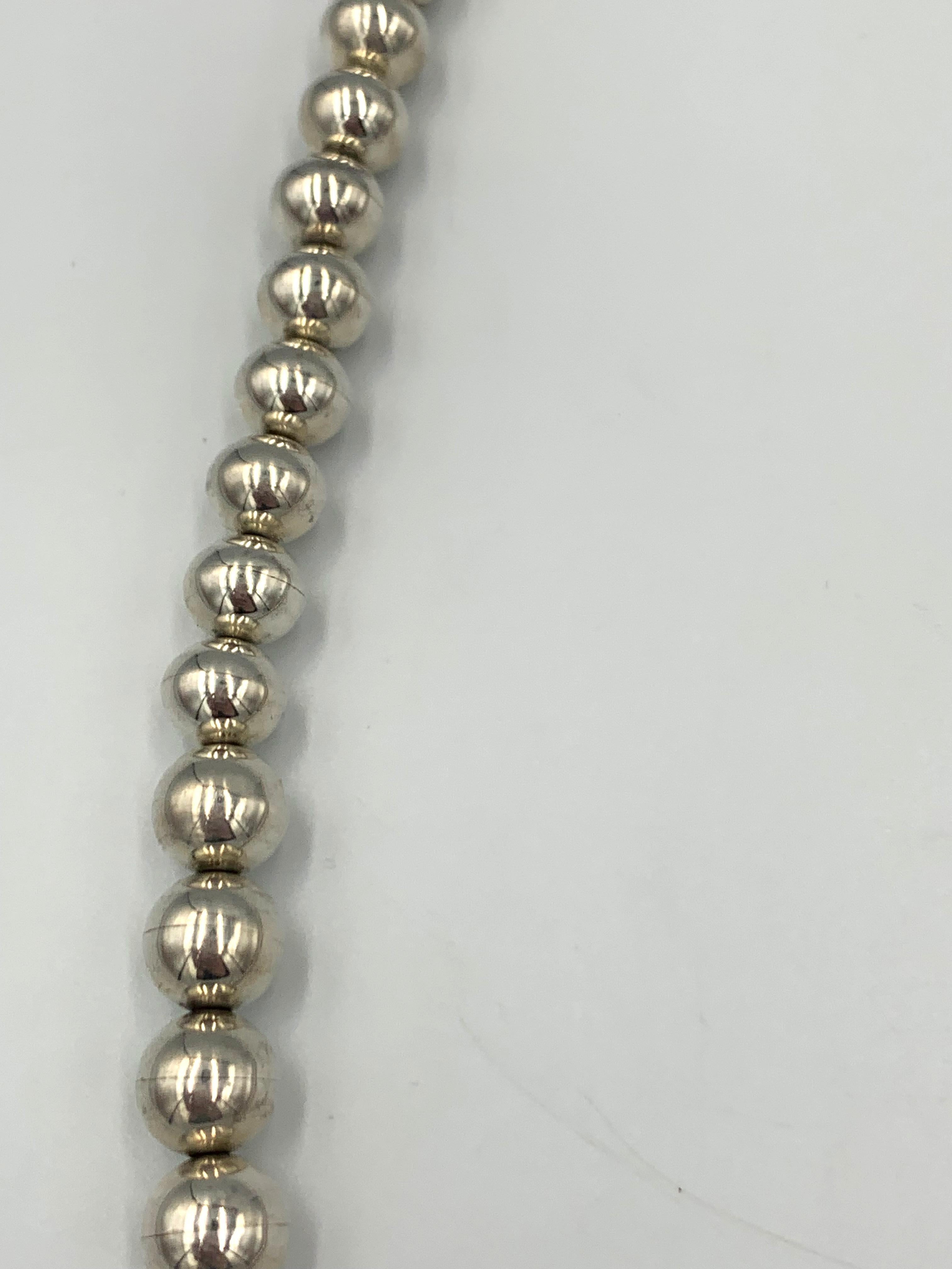 Collar de plata de ley con perlas navajo de 35