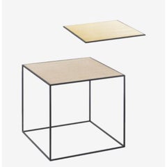 35 Oak Brass Twin Table Top by Lassen