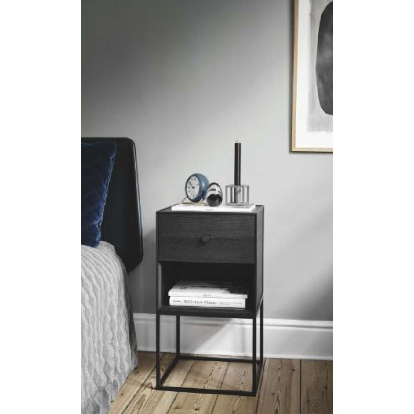 Modern 35 Oak Frame Sideboard with 2 Drawers by Lassen For Sale