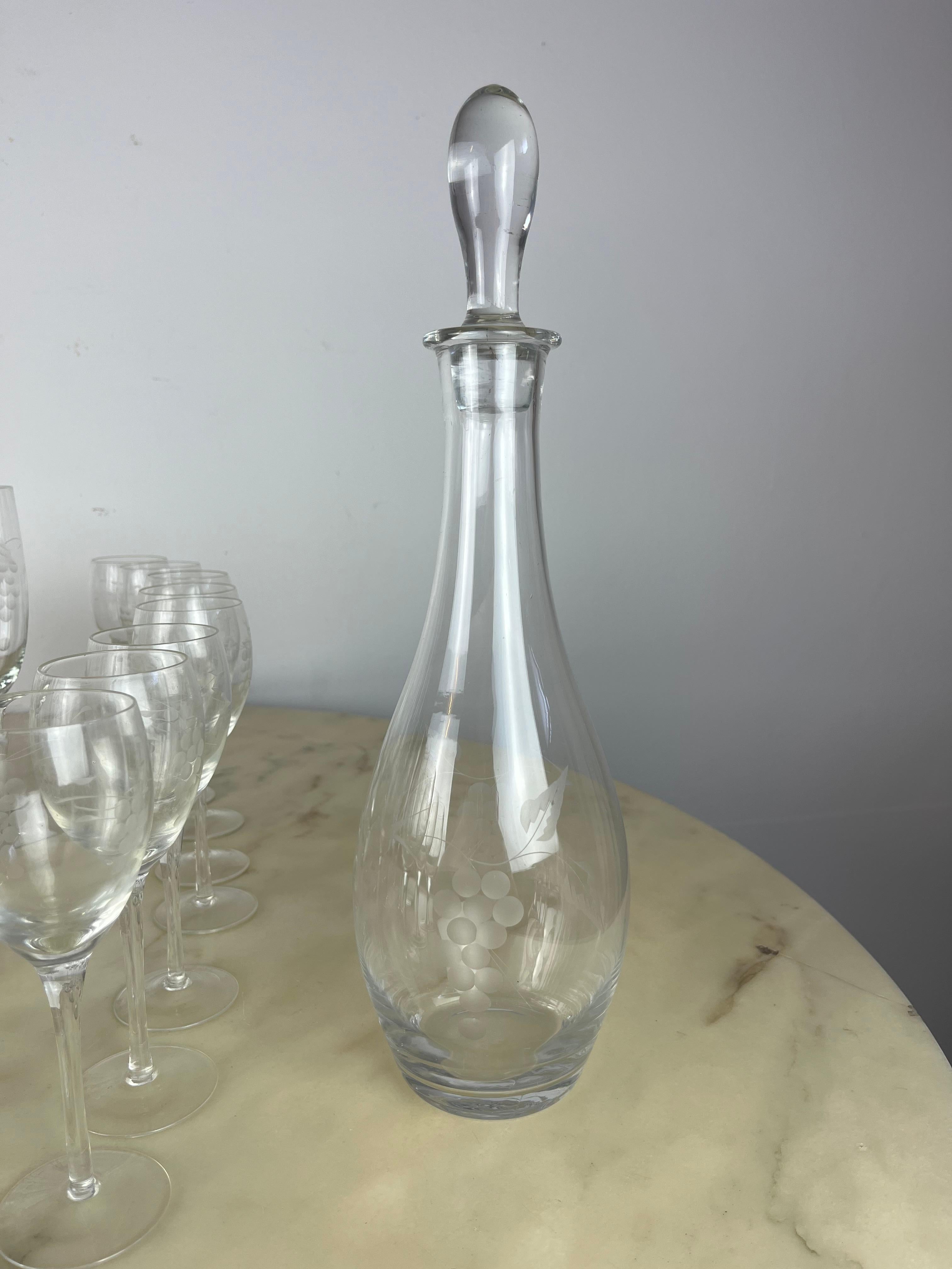 Italian 35 Piece Crystal Glass Service Set, Italy, 1960s For Sale
