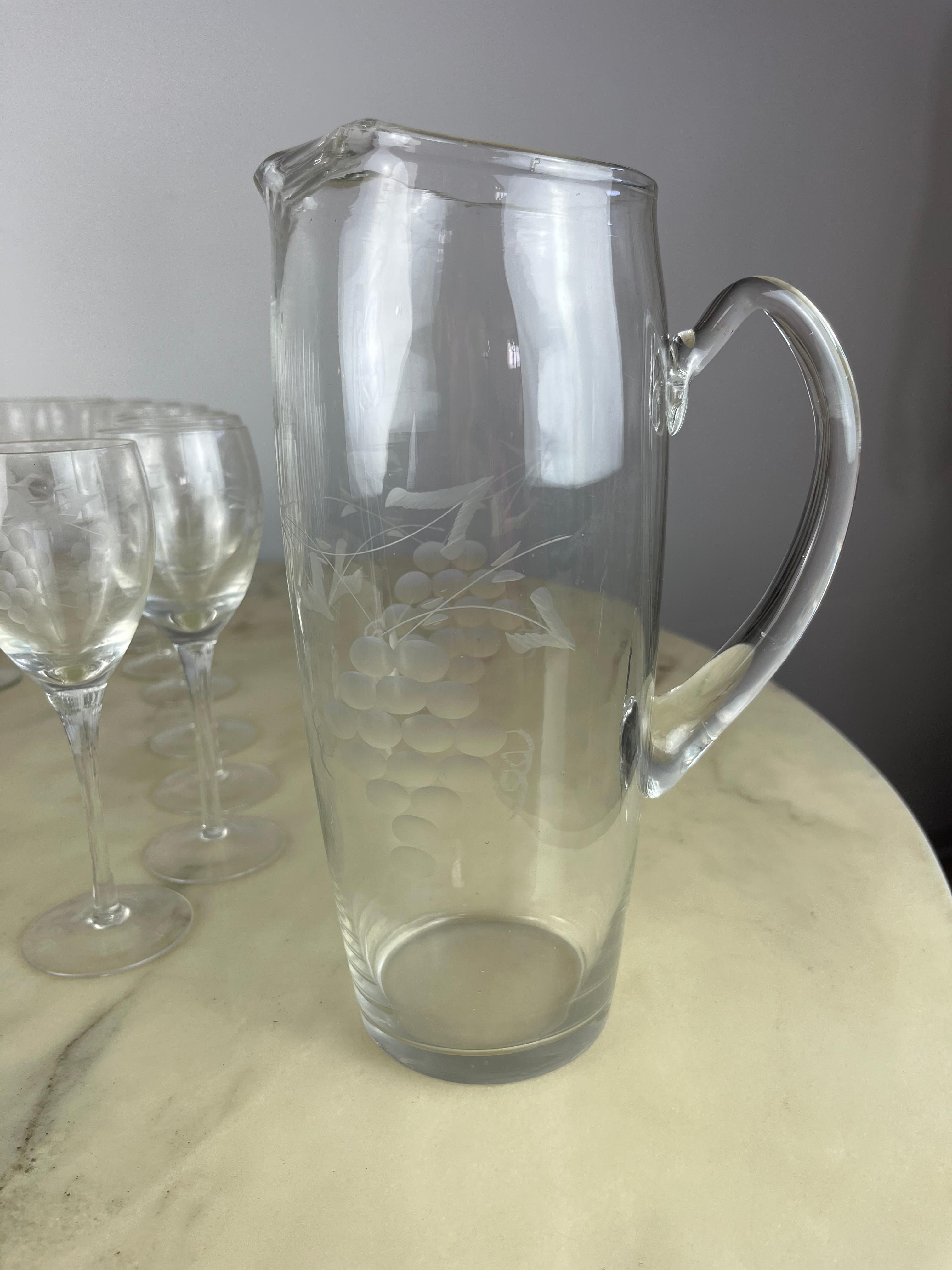 35 Piece Crystal Glass Service Set, Italy, 1960s In Good Condition For Sale In Palermo, IT