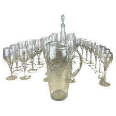 Used 35 Piece Crystal Glass Service Set, Italy, 1960s