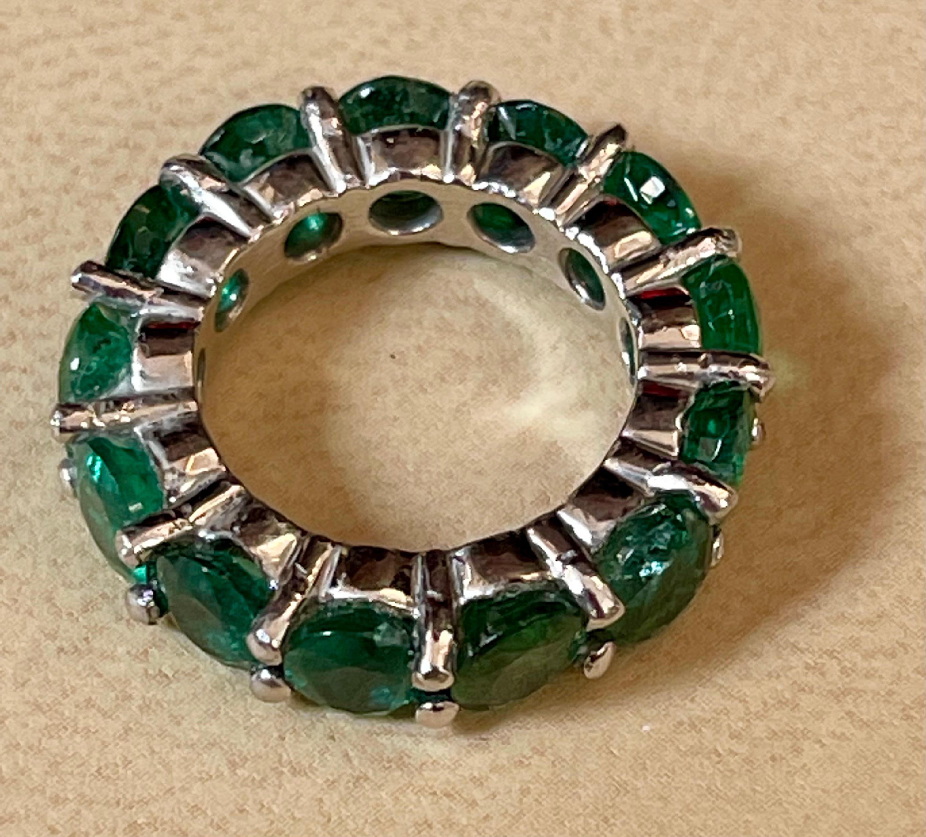 35 Pointer Each 4.5 Carat Emerald Anniversary Eternity Band / Ring in Platinum 7