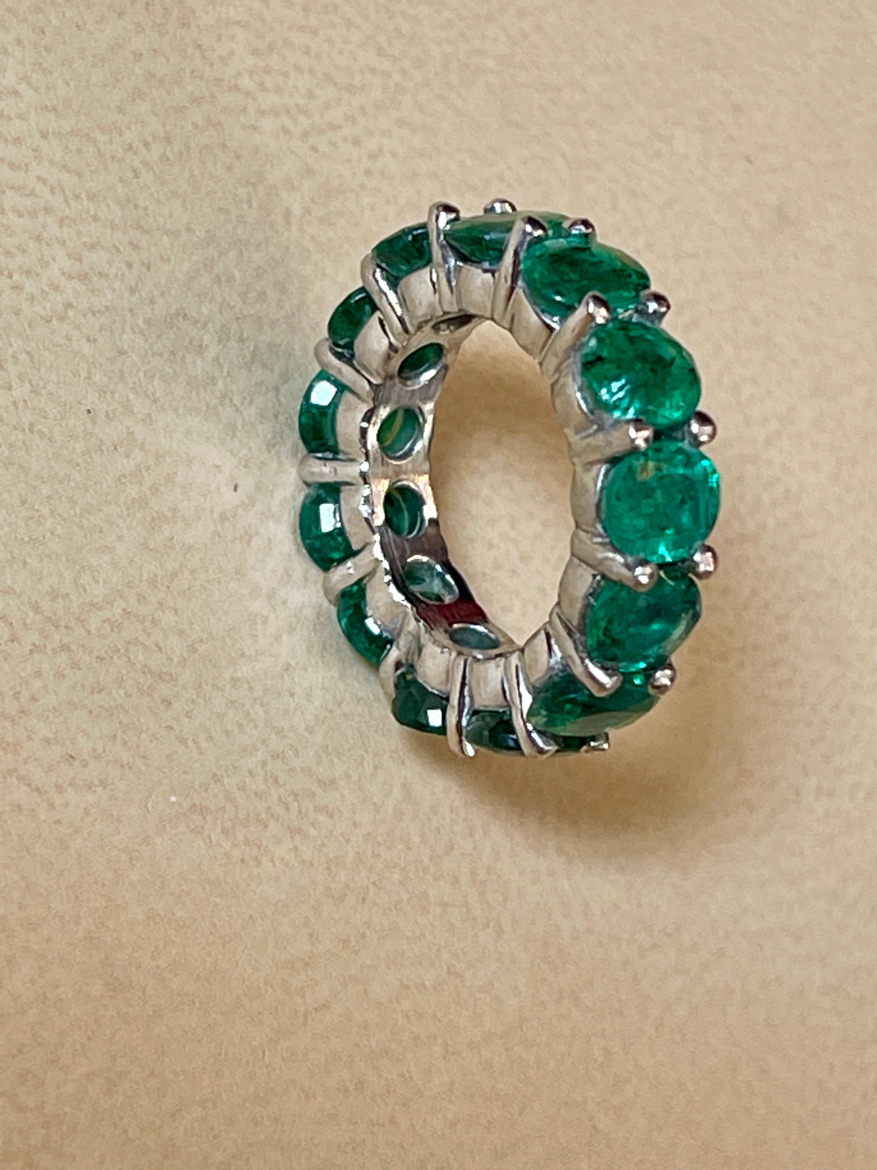 35 Pointer Each 4.5 Carat Emerald Anniversary Eternity Band / Ring in Platinum For Sale 5