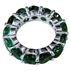 35 Pointer Each 4.5 Carat Emerald Anniversary Eternity Band / Ring in Platinum