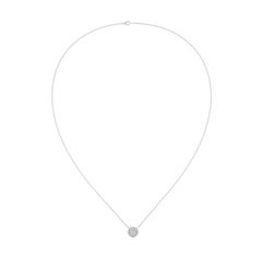 0.3 Ctw round studded Diamond 14K White Gold Necklace Moonlight collection