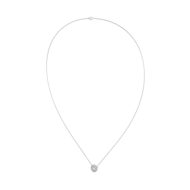 Moderno Collana con diamanti rotondi da 0,3 Ctw in oro bianco 14K Collezione Moonlight in vendita